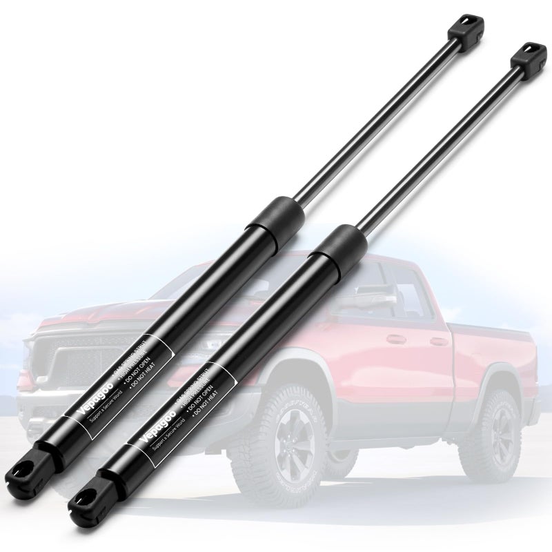 Vepagoo 2 Front Hood Gas Struts Lift Supports 4364 Compatible for 2002-2010 Dodge Ram 1500/2500/3500/4500/5500 Spring Shocks, 2pcs (1pair) - Image 1