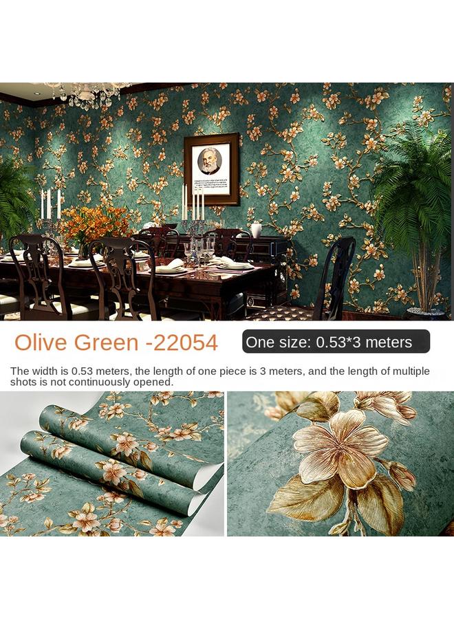 Bluejw American Retro 3D Non-woven Fabric Self-adhesive Wallpaper Bedroom Living Room TV Background Dormitory Self-pasted Wallpaper - Image 1