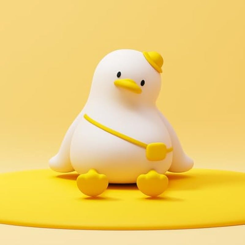 ATSUI Duck Night Light, Cute LED Squishy Novelty Animal Night Lamp, Food Grade Silicone, 3 Level Dimmable Rechargeable Nursery Nightlight for Breastfeeding Toddler Baby Kids, Cute Gifts for Kids - Image 1