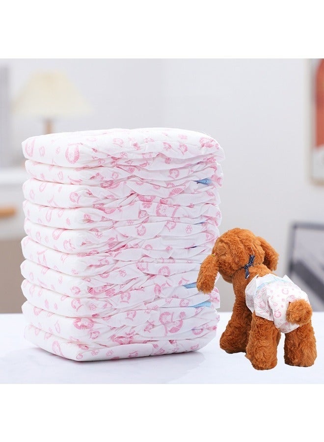 حفاضات أساسية للكلاب الإناث، 10 قطع، خمسة مقاسات (XS/S/M/L/XL) حفاضات للحيوانات الأليفة، لفائف فائقة الامتصاص للاستخدام مرة واحدة مع ملاءمة آمنة، مانعة للتسرب ومريحة - Image 5