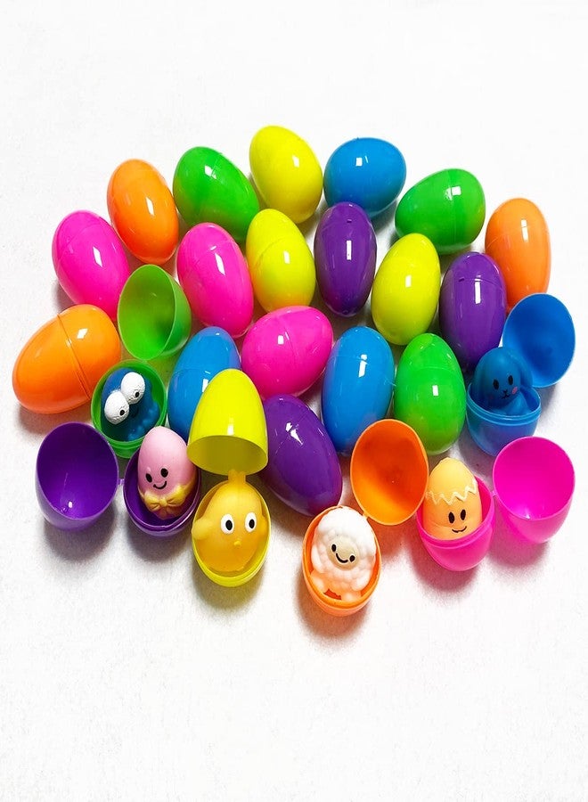 JoFAN 24 Pack Plastic Prefilled Easter Eggs with Easter Mochi Squishy Toys Inside for Kids Boys Girls Toddlers - Image 2