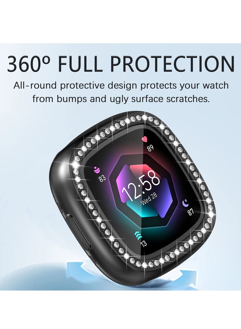 Excefore Watch Screen Case, Compatible with Fitbit Versa 4 Fitbit Sense 2 Clear Screen Protector Case Diamond Crystal Tpu Full Protective Cover Smartwatch Accessories  - Image 3
