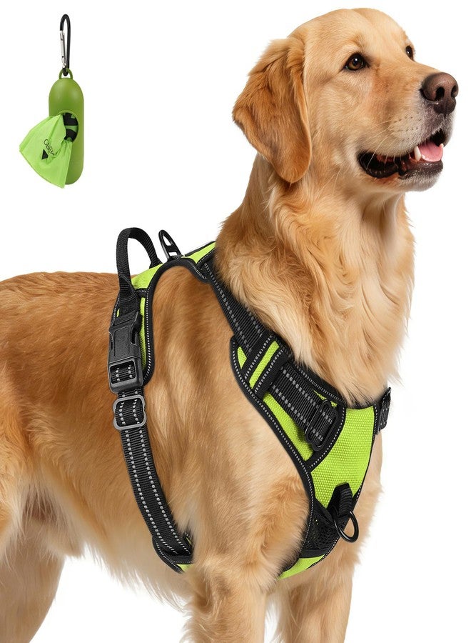 Joytale No Pull Dog Harness for Extra Large Dogs, Reflective Pet Vest with Front Clip, Adjustable Soft Padded Harnesses with Easy Control Handle for Training and Walking, Green, XL - Image 1