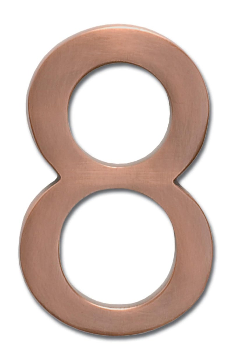 Architectural Mailboxes 3585AC-8 Brass 5-Inch Floating House Number 8, Antique Copper - Image 3