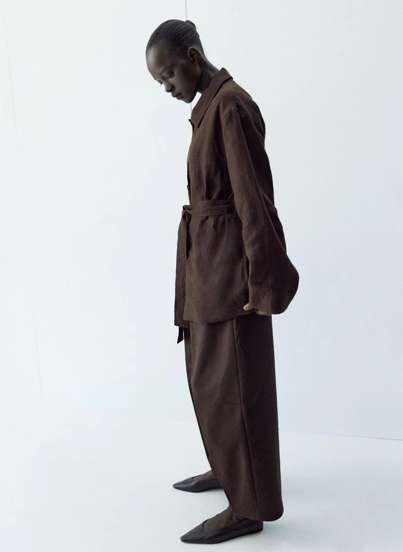 MANGO  Linen Jacket With Belt for Women | Best Price UAE