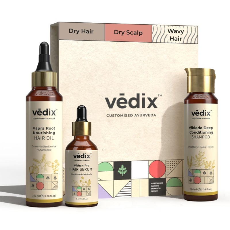 Vedix نظام Vedix المخصص للتحكم في تساقط الشعر لفروة الرأس الجافة والشعر المموج زيت الشعر شامبو سيروم نمو الشعر Vithan - Image 1