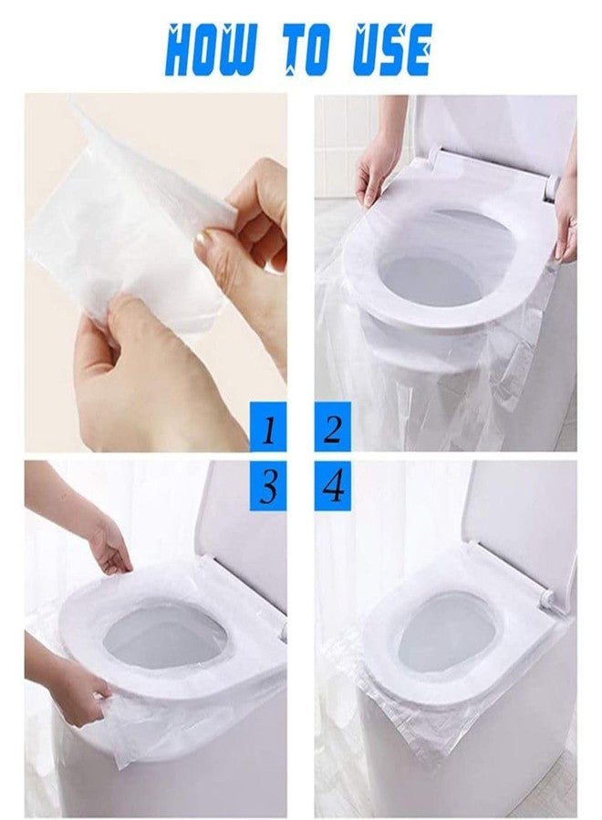 Akshify Disposable Toilet Seat Covers Waterproof & Hygienic Travel Pack – Non Slip Individually Wrapped Seat Protectors | No Direct Contact Public Toilets | Portable Biodegradable Covers (10) - Image 3