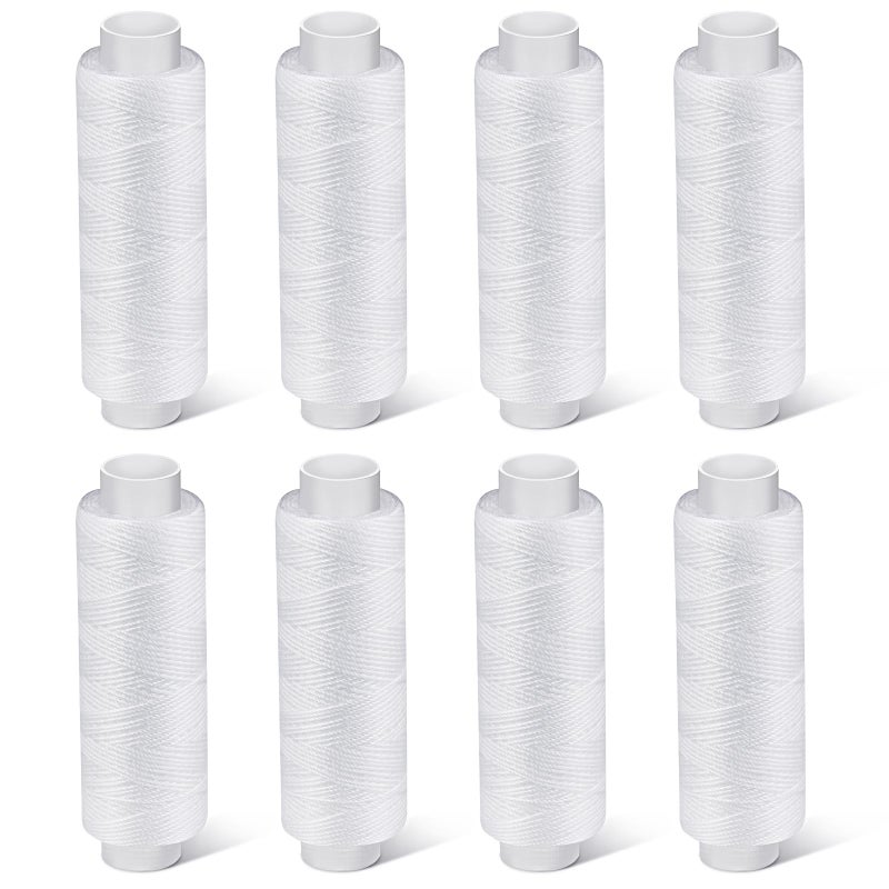 Bupete 8 Rolls White Thread for Sewing 200 Yards Each Roll Sewing Thread Polyester Threads for Sewing Machine Embroidery Hand Stitching - Image 3