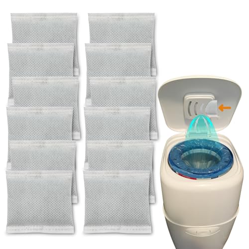 ShuRex 12 Pack Diaper Pail Carbon Filters for Playtex Diaper Genie Complete and Expressions Pail, Charcoal Odor Absorbing Bags for Diaper Genie Diaper Pails with Built-in Odor Controlling Compartment - Image 1