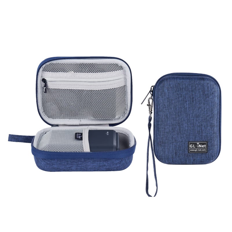 GL.iNet GL.iNet Gadget Organizer Case for Travel Routers GL-AXT1800/ MT3000/ SFT1200/ E750/ A1300, Chargers, Cables, and Accessories, Durable Pouch, Hand-carry EVA bag, Anti-shock, Water Resistant (Blue)  - Image 1