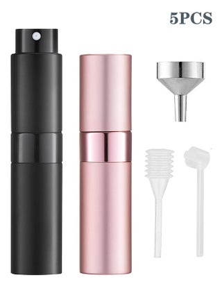 2-Piece 10ml Portable Perfume Atomizer Kit with Liquid Dispensing Tool, Refillable Empty Mini Spray Bottle Perfume Bottle for Perfume Cologne, Liquid Sprayer, Rotating Design Use Aluminum Shell And Glass Liner, Black and Pink - pzsku/Z70D158E3C7249E5D9C38Z/45/_/1724385569/88656246-0c71-4bf1-9aeb-932b9e85c220