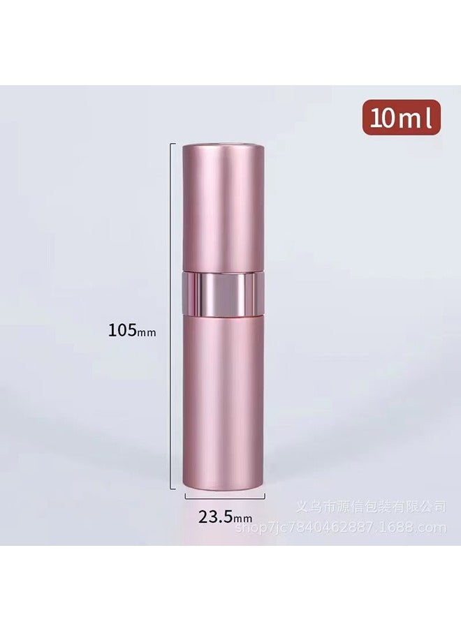 Beauenty - 2-Piece 10ml Portable Perfume Atomizer Kit with Liquid Dispensing Tool, Refillable Empty Mini Spray Bottle Perfume Bottle for Perfume Cologne, Liquid Sprayer, Rotating Design Use Aluminum Shell And Glass Liner, Black and Pink - Image 1