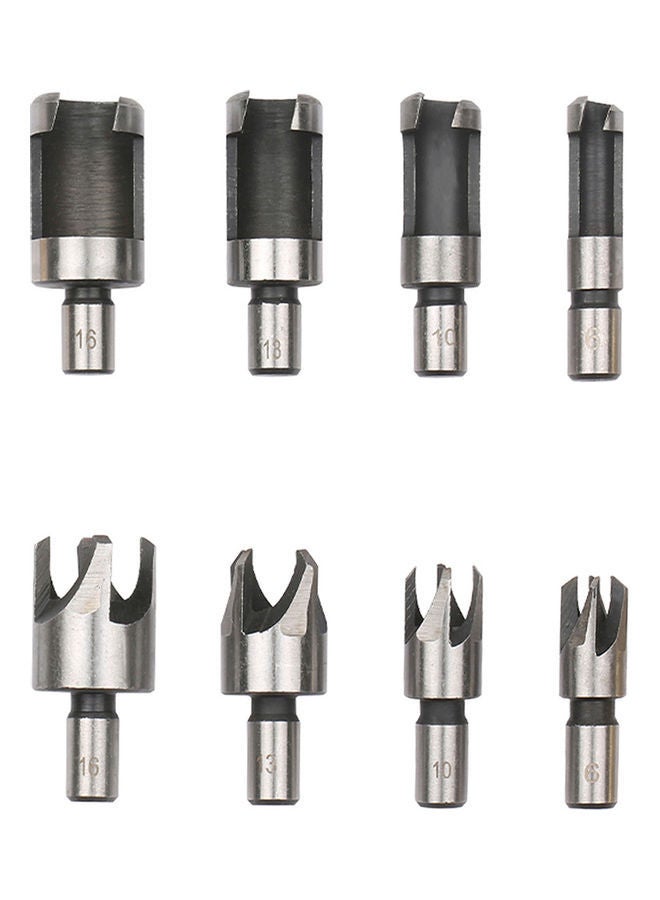 NIBEMINENT 8-Piece Round Shank Drill Bit Set Silver 13.00 x 3.00 11.00cm  - Image 1