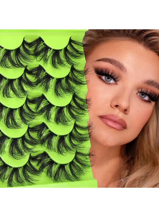 Boahankuke - Cluster Lashes 16-22mm Fluffy Dramatic Curly Russian Strip Cat-Eye Individual Lashes Wispy DIY Lash Extensions 6D Faux Mink False Eyelashes - Image 1