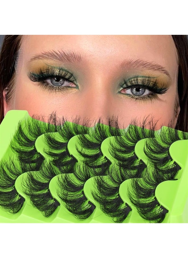 Boahankuke - Cluster Lashes 16-22mm Fluffy Dramatic Curly Russian Strip Cat-Eye Individual Lashes Wispy DIY Lash Extensions 6D Faux Mink False Eyelashes - Image 1