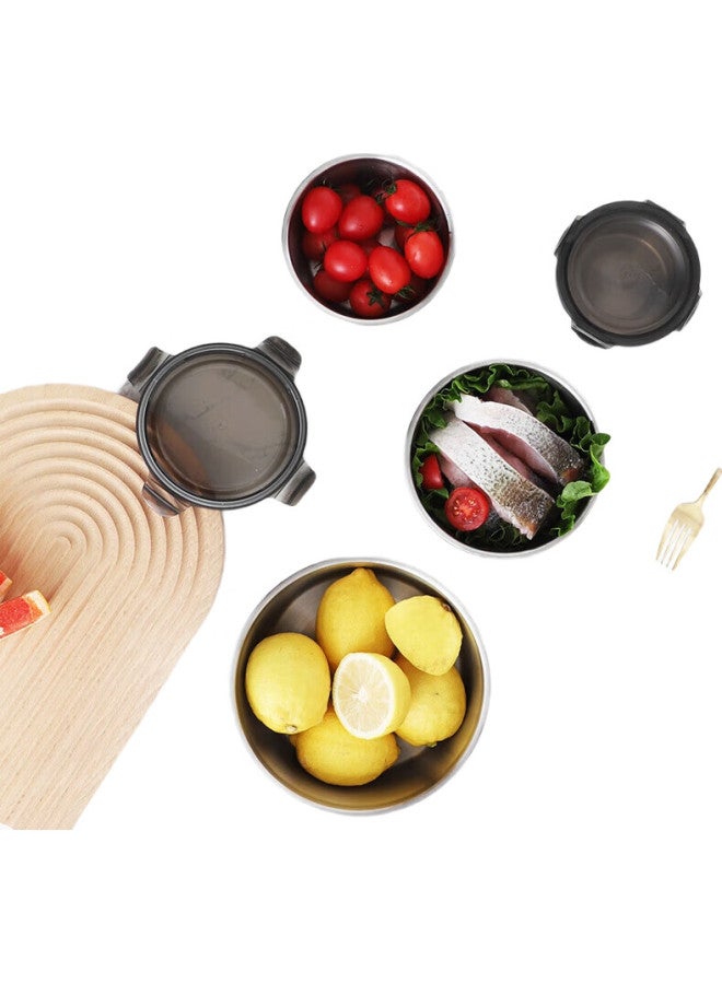 MAX COOK Maxcook 316 Stainless Steel Food Storage Containers, Microwave-Safe Lunch Boxes, Bento Boxes, Refrigerator Storage Containers, 4-Piece Set Mcft4809 - Image 2