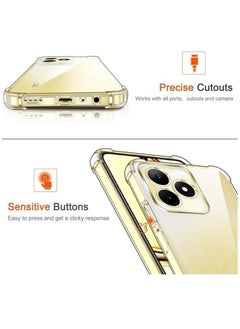ماركة غير محددة Case Compatible with Realme C63, Clear Case Four Corners Full Body Protection TPU Anti-Yellow Phone Cover - Clear  - Image 3