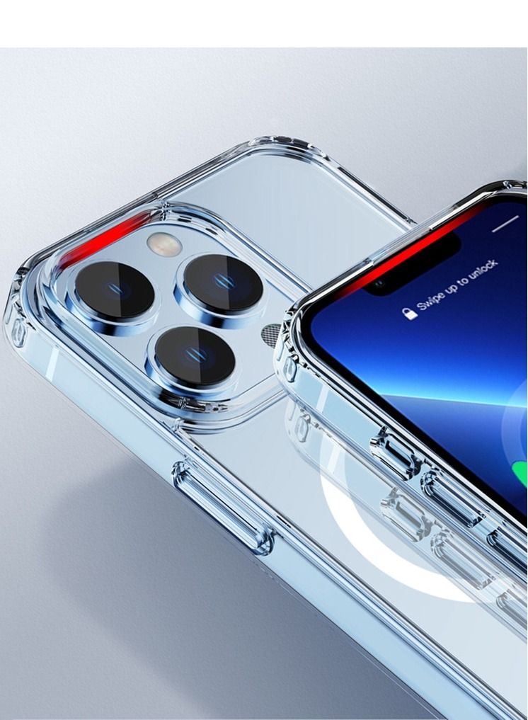 Houmt iPhone 14 Pro Magsafe Case Cover Slim Thin Magnetic Case  Shock Absorption Anti-Drop Crystal Clear Case Compatible with iPhone 14 Pro Case - Image 2