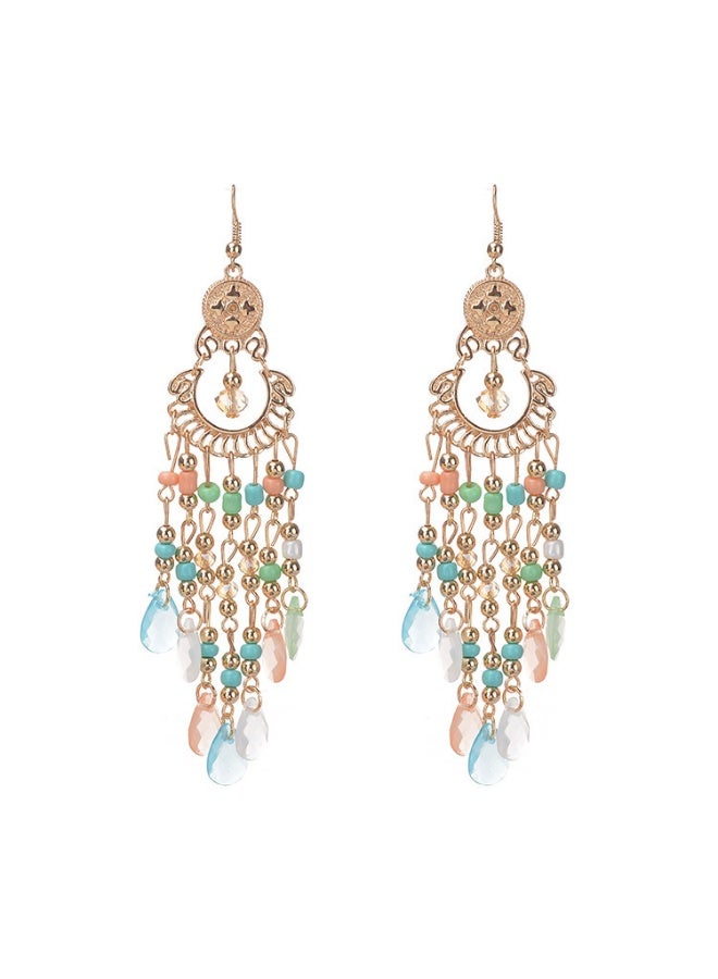 NIBEMINENT Bohemian Gemstone Stud Earrings - European and American Style