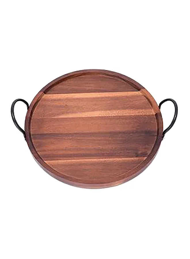 Bien Servi Eco-Friendly Round Acacia Wood Serving Tray Brown 40 cm AW18-X090
