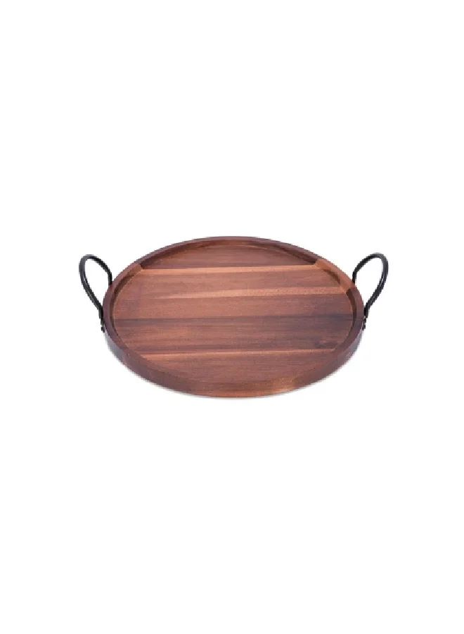 Bien Servi Eco-Friendly Round Acacia Wood Serving Tray Brown 40 cm AW18-X090