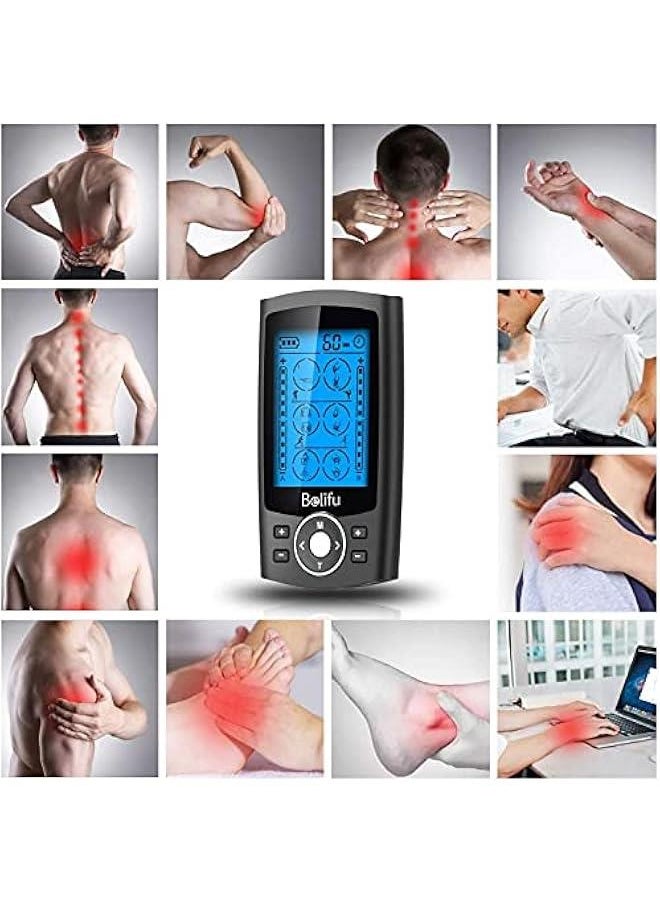 Arabest TENS EMS Unit with 24 Modes Muscle Stimulator for Pain Relief, Pulse Massager with 10 Pads, Storage Bag and Cable Ties  - Image 2