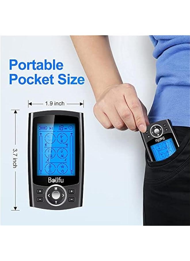 Arabest TENS EMS Unit with 24 Modes Muscle Stimulator for Pain Relief, Pulse Massager with 10 Pads, Storage Bag and Cable Ties  - Image 3