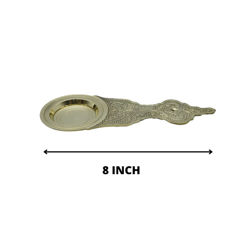 Puja N Pujari Puja N Pujari Brass Pooja Camphor Aarti StandHolder for Pooja Mandir 6 Inches  - Image 4