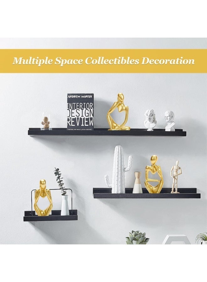 3 Pieces Gold Abstract Thinker Statue Set, Resin Modern Thinker Figures Decor Set, Creative Elegant Statue Ornaments for Home, Living Room, Bedroom, Office, Bookshelf, Table, Desk - Image 5