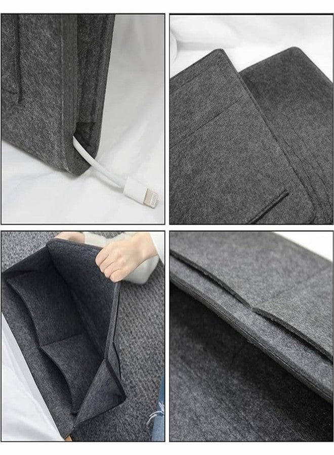 SYUTAM Felt Bedside Caddy, Storage Caddy, Hanging Bedside, Felt Bed Organizer, Pocket Organiser, Caddy For Dorm, Hospital Bed (Dark Grey) - Image 3