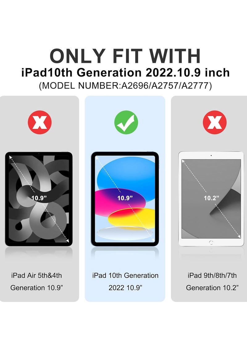 DUSALA Rotating Case for iPad 10 (10.9-Inch, 2022 Model, 10th Generation) with Pencil Holder, 360 Degree Rotation Protective Stand Cover Clear Back, Auto Wake/Sleep (Dark Blue) - Image 2