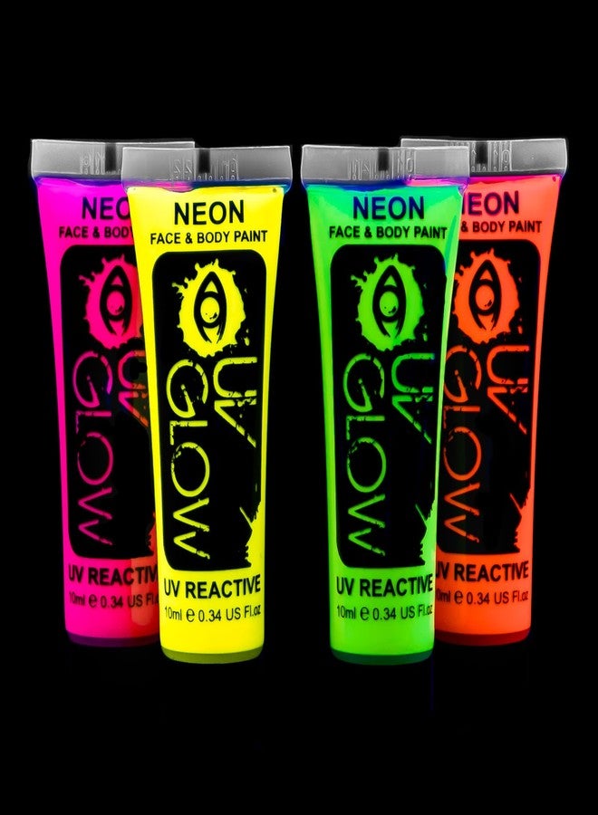 UV Glow Blacklight Face and Body Paint 0.34oz - Neon Fluorescent (0.34 Fl Oz (Pack of 4)) - Image 1