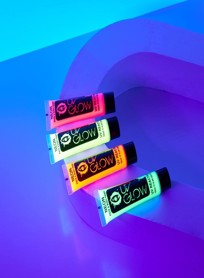 UV Glow Blacklight Face and Body Paint 0.34oz - Neon Fluorescent (0.34 Fl Oz (Pack of 4)) - Image 5