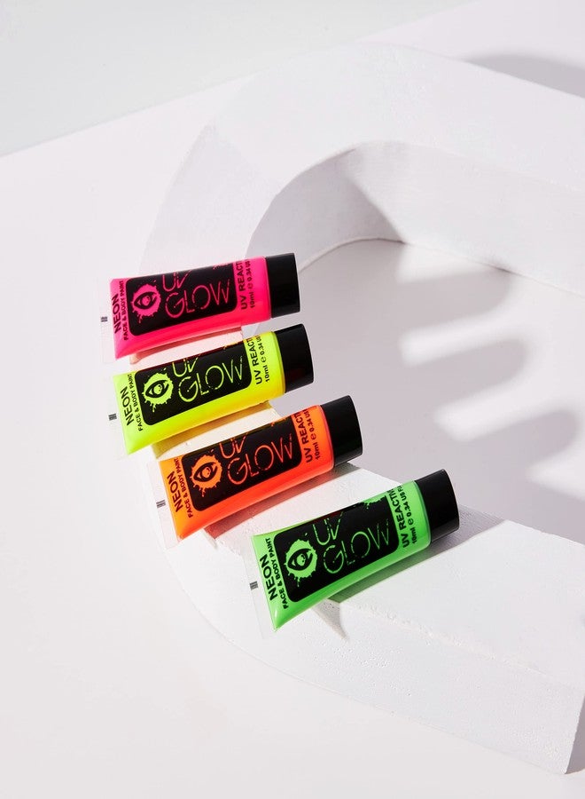 UV Glow Blacklight Face and Body Paint 0.34oz - Neon Fluorescent (0.34 Fl Oz (Pack of 4)) - Image 4