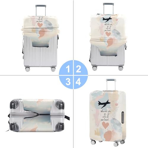 THISFIND Wherever You Go, Go with All Your Heart Airplane Design Luggage Cover, Suitcase Protector for 32-34 Inch Luggage, Stretchable, Machine Washable, Artistic Travel Accessory, XL - Image 5