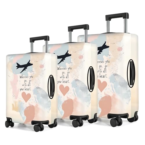 THISFIND Wherever You Go, Go with All Your Heart Airplane Design Luggage Cover, Suitcase Protector for 32-34 Inch Luggage, Stretchable, Machine Washable, Artistic Travel Accessory, XL - Image 4