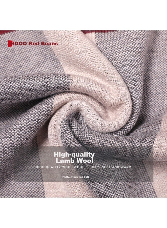 HOdo Men'S Wool Scarf Autumn Winter Thickened Plaid Men'S Scarf Warm Neckwear For Dad Men'S Christmas Birthday Gift - Image 5
