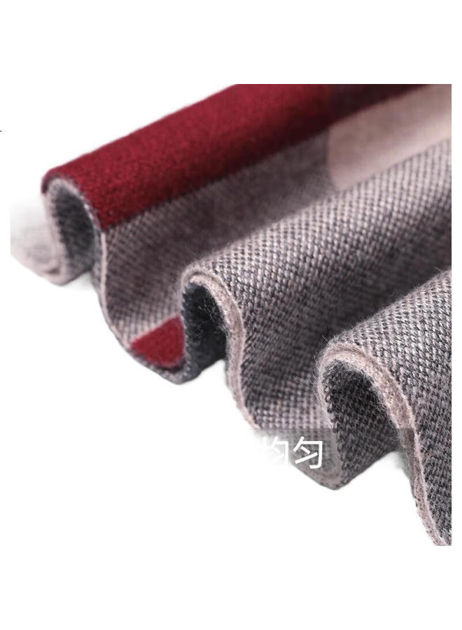 HOdo Men'S Wool Scarf Autumn Winter Thickened Plaid Men'S Scarf Warm Neckwear For Dad Men'S Christmas Birthday Gift - Image 1