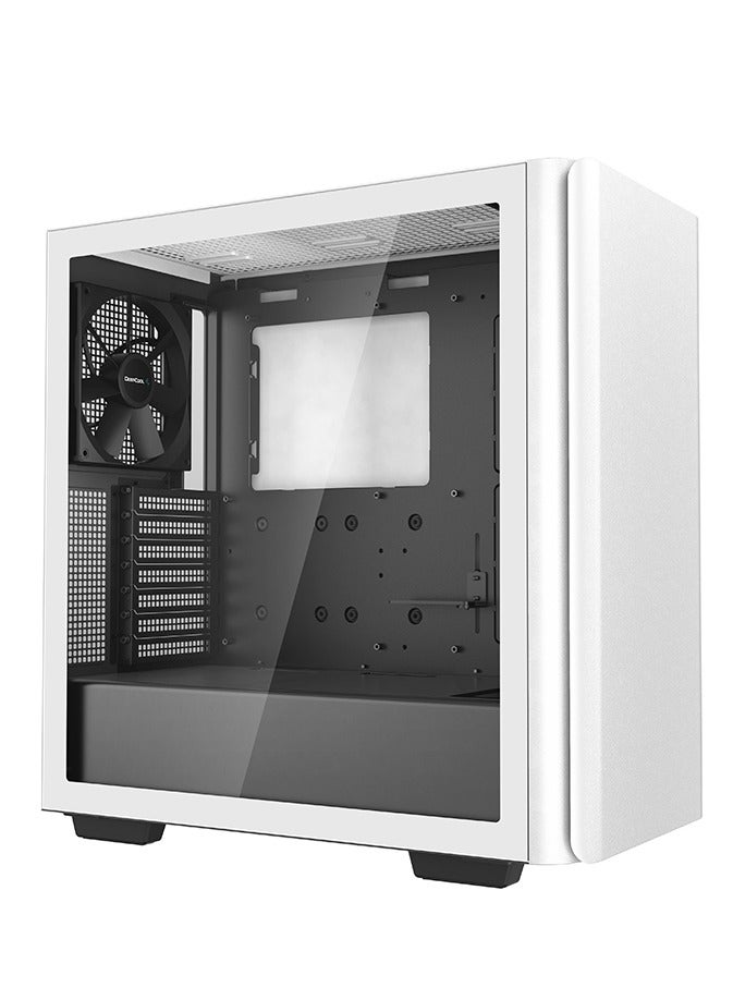 DEEPCOOL CK500 WH Mid-Tower ATX Case, Tempered Glass Side Panel, 2×140mm Fans Included, Supports E-ATX/ATX/mATX/ITX, Front USB-C 3.1 Gen1, 360mm Radiator Support, 380mm GPU Clearance, Tool-Free 3.5” HDD + 2.5” SSD Bays, Anti-Sag GPU Bracket, Magnetic Dust Filters, White | R-CK500-WHNNE2-G-1  - Image 2