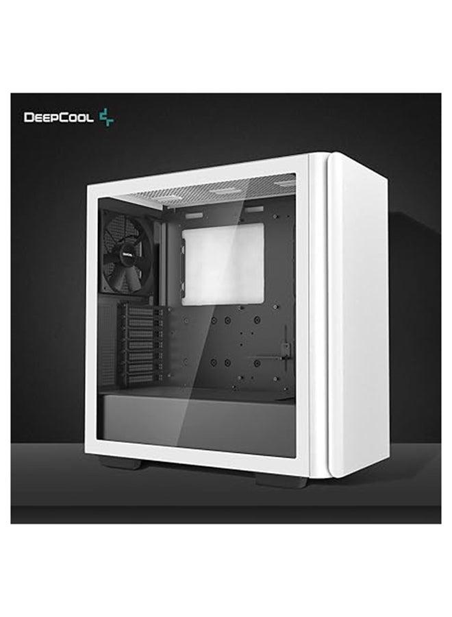 DEEPCOOL CK500 WH Mid-Tower ATX Case, Full Size Tempered Glass Window, Two Pre-Installed 140mm Fans with Airflow, E-ATX Motherboard Support, Front I/O USB Type-C, White  - Image 2