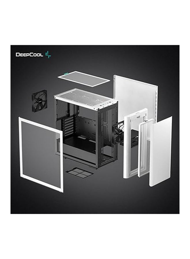 DEEPCOOL CK500 WH Mid-Tower ATX Case, Full Size Tempered Glass Window, Two Pre-Installed 140mm Fans with Airflow, E-ATX Motherboard Support, Front I/O USB Type-C, White  - Image 4