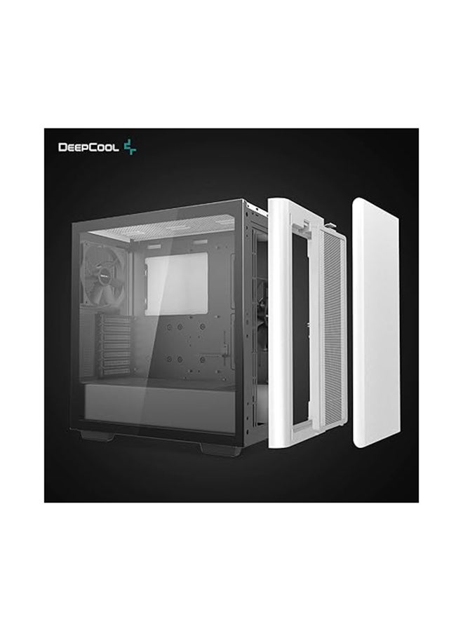 DEEPCOOL CK500 WH Mid-Tower ATX Case, Full Size Tempered Glass Window, Two Pre-Installed 140mm Fans with Airflow, E-ATX Motherboard Support, Front I/O USB Type-C, White  - Image 3