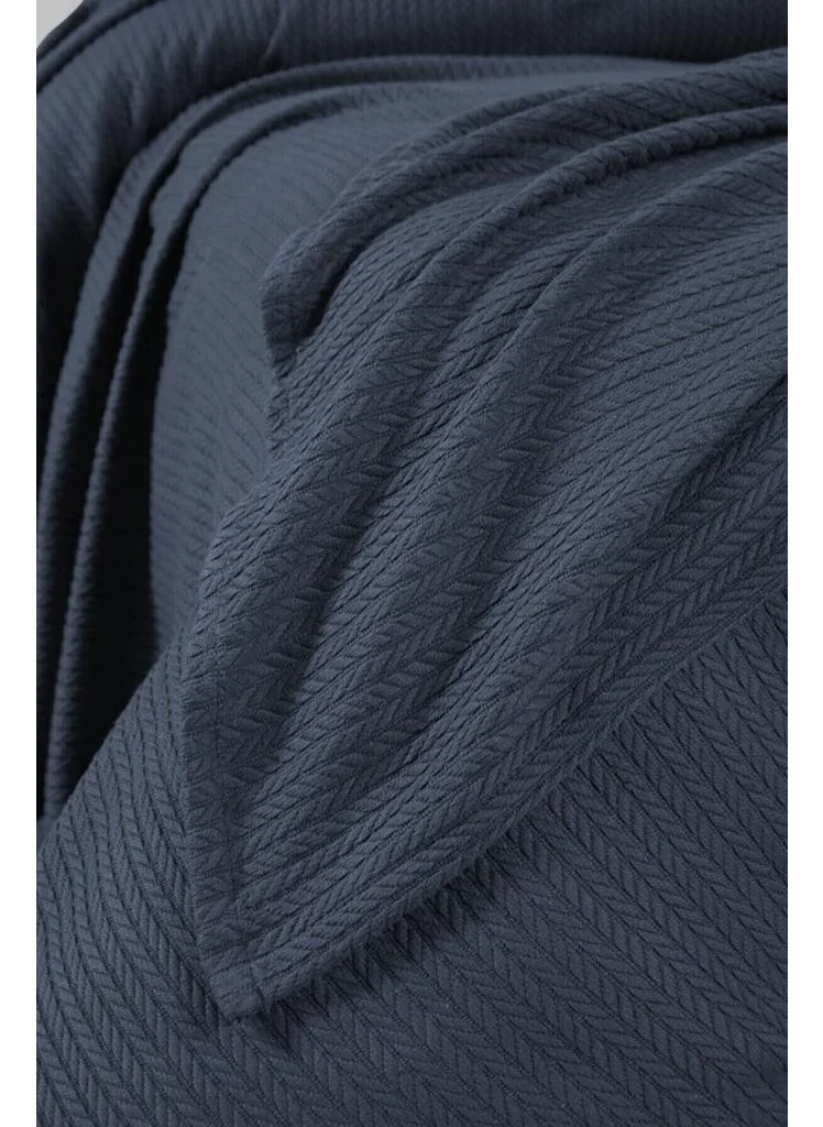 Mulberry Knitted Blanket, 100% Cotton, Thick Yarn, Soft, Double 220*240