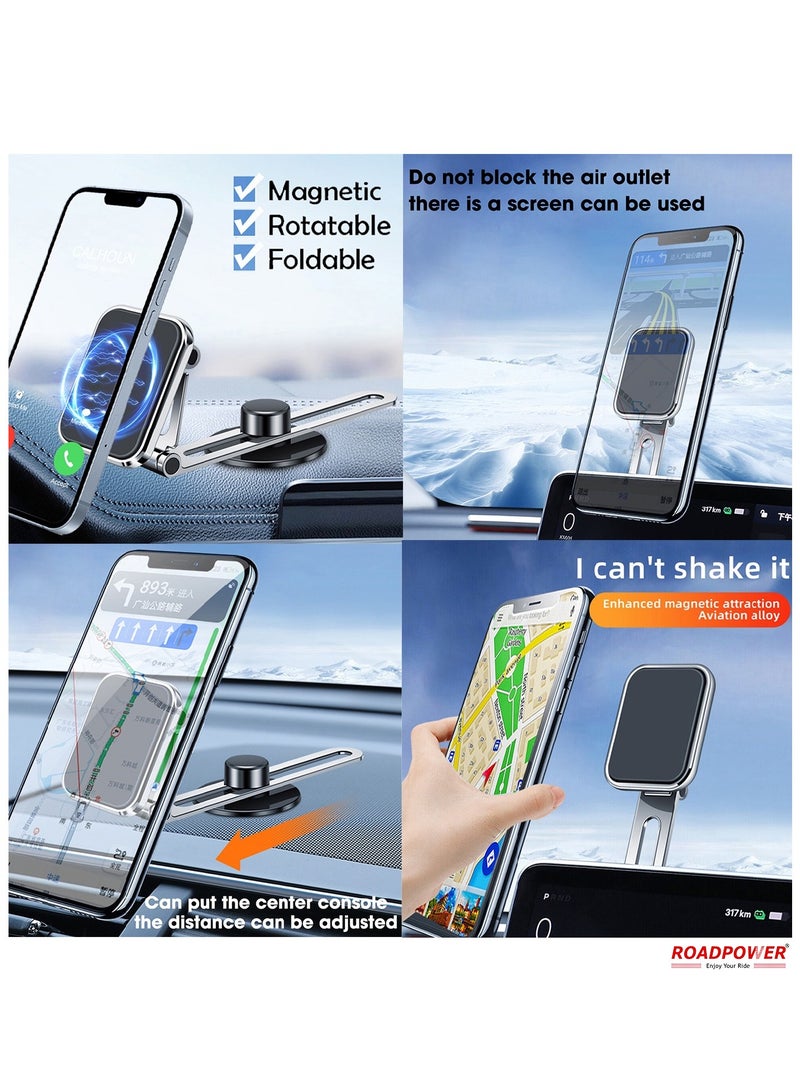 RoadPower Phone Holder Car Mount Stand 360 Rotation Foldable Magnetic Dashboard Universal - Image 3