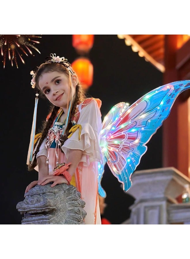 National Tide Glow Butterfly Wings Fairy Children's Electric Backwear Children's Toy Gift Princess Style-Color:W3 High Configuration With Remote Control | National Trend Electric Wings [gift Box]  - Image 3