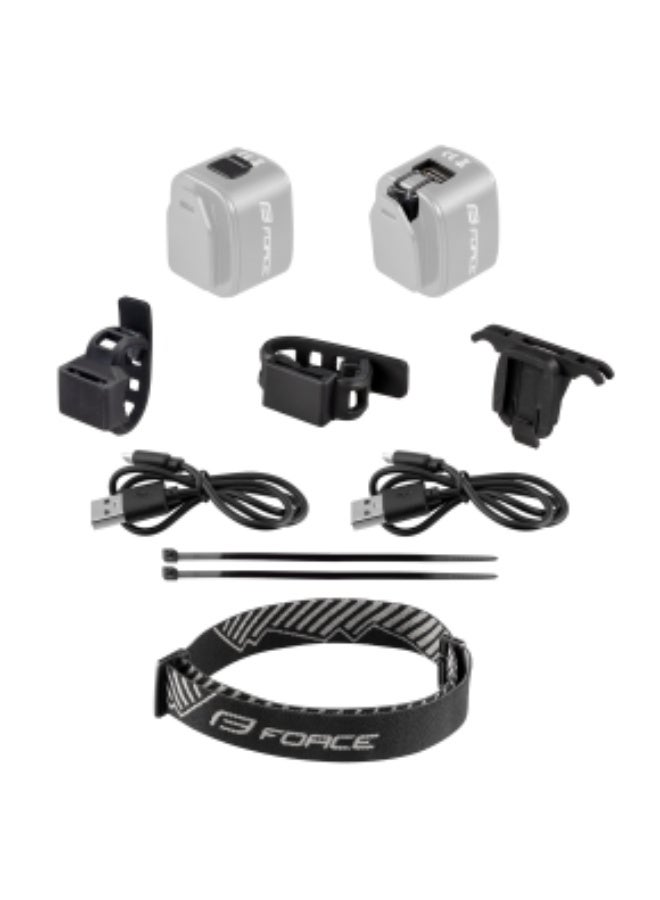 FORCE blinking lightset FLEA USB front wh+rear red - Image 2