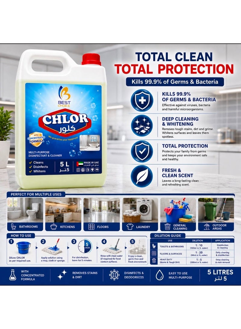 Best Choice Chlor Concentrated Disinfectant and Cleaning Solution, 5L - Image 5