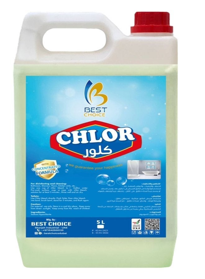 Best Choice Chlor Concentrated Disinfectant and Cleaning Solution, 5L - Image 1