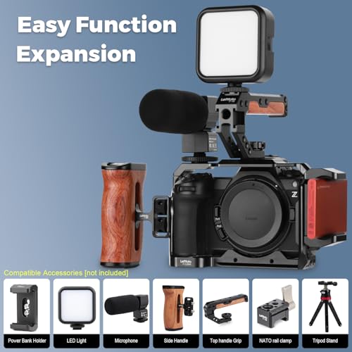 Leftfoto Camera Cage for Nikon Z6III/Z5/Z6/Z7/Z6II/Z7II,Camera Protection Frame Rig with Arca Base,Video Cage for Vlog Video Shooting - Image 2