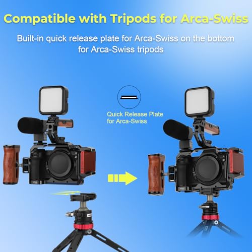 Leftfoto Camera Cage for Nikon Z6III/Z5/Z6/Z7/Z6II/Z7II,Camera Protection Frame Rig with Arca Base,Video Cage for Vlog Video Shooting - Image 4